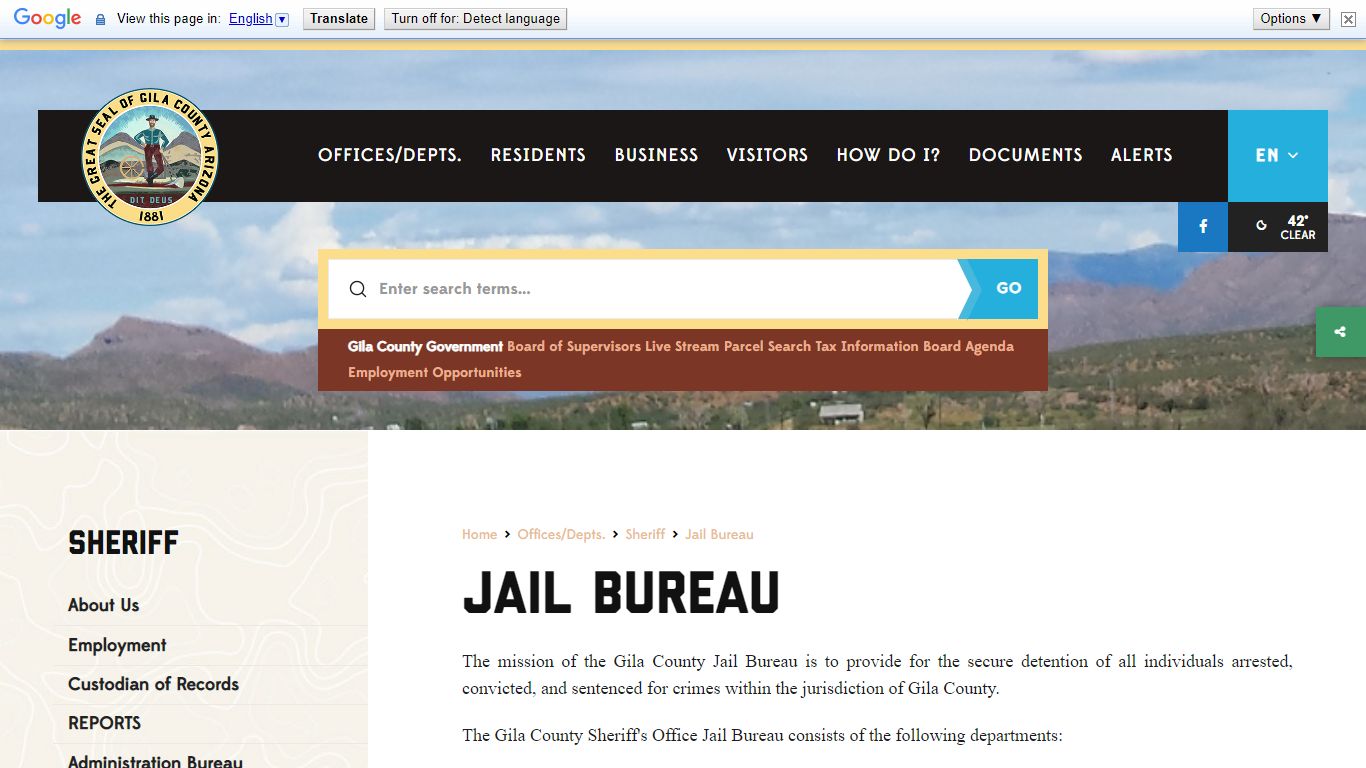 GIla County Sheriff Jail Bureau