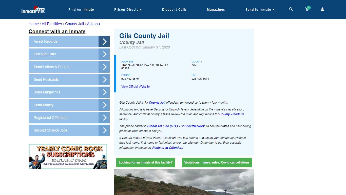 Gila County Jail - Inmate Locator - Globe, AZ